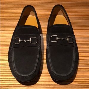 Gucci black suede driving moc